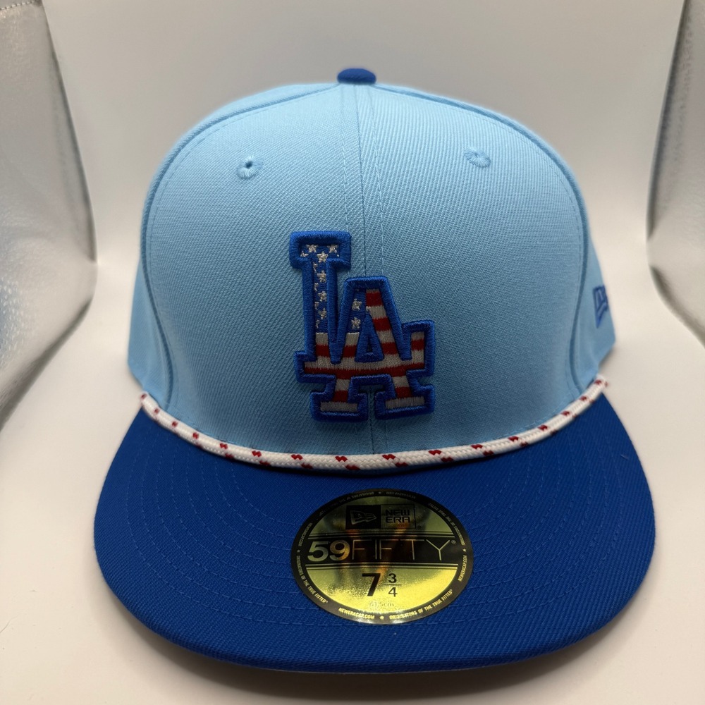 New Era 59FIFTY Los Angeles Dodgers July 4th Stars Stripes Hat 7 3/4 60672686